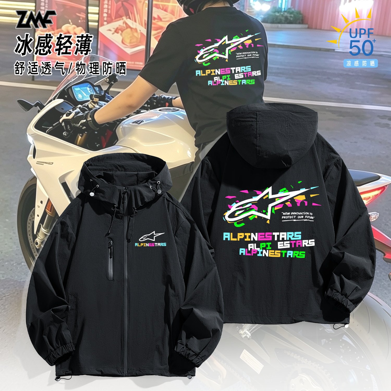 夏季轻薄亲肤连帽防晒衣