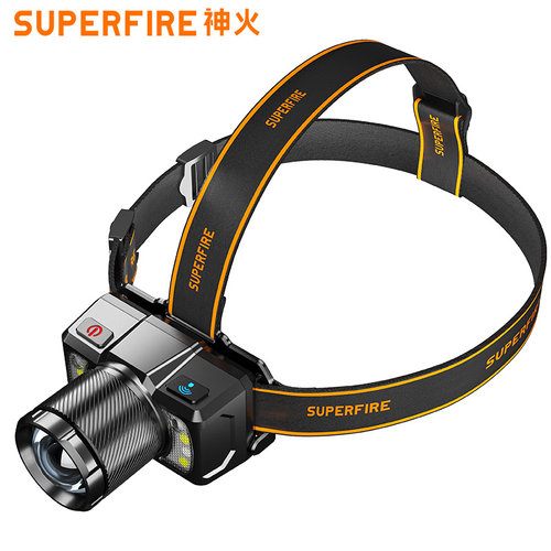 神火感应头灯可调焦超轻小号
