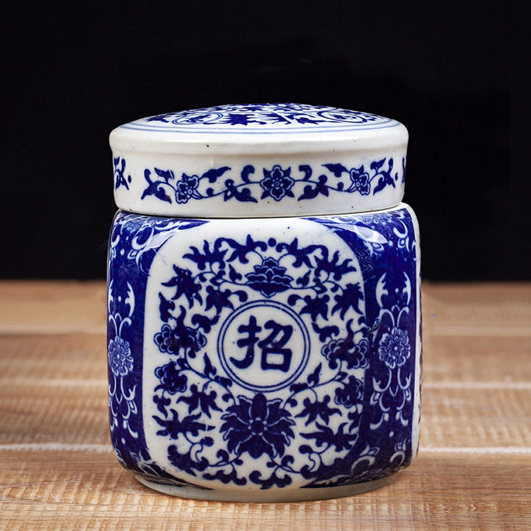 带盖陶瓷盐糖猪油罐储物密封罐茶叶罐调料盒调味瓶装膏方中药粉罐