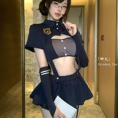 俏皮兔子警官cosplay性感兔女郎纯欲万圣节角色扮演成人制服套装
