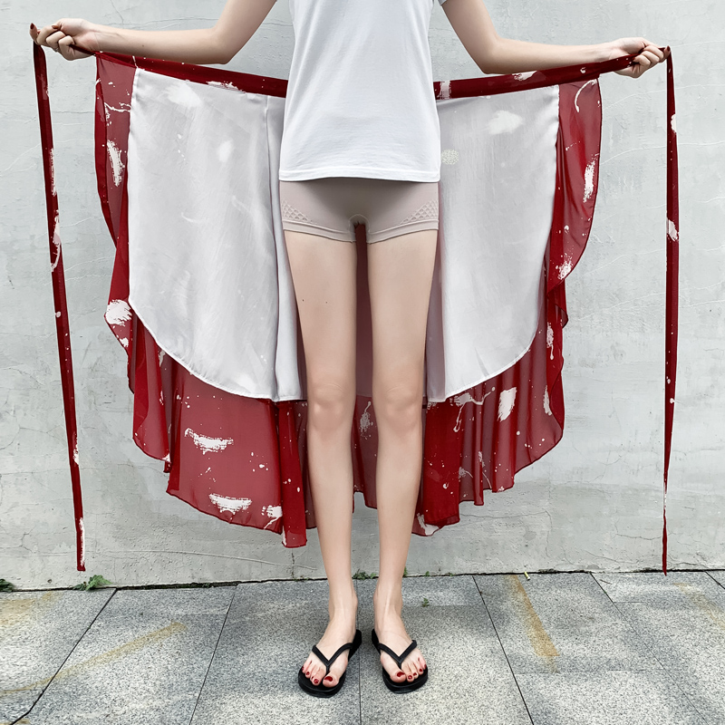 高腰荷叶边不规则碎花雪纺半身裙港风chic防晒一片式系带鱼尾长裙在类目 女装/女士精品, 半身裙中 - 来自Buy2taobao.com提供专业的淘宝代购服务