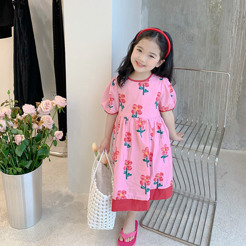 女童夏装碎花公主连衣裙