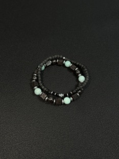 小心袖口 绿野仙踪绿松石手链火山石黑曜石小众设计高级手串配饰