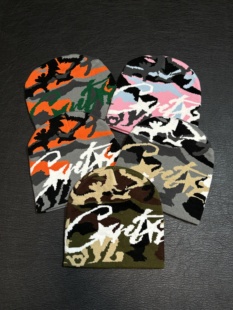 复古迷彩针织帽保暖男女同款 小心袖 美式 24AW 休闲百搭御寒冷帽 口