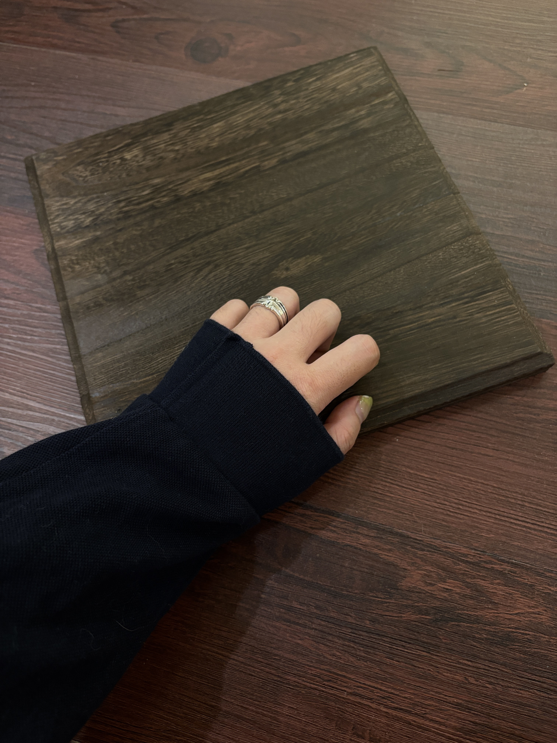 小心袖口 25AW Vintage中古十字架星芒戒指男女朋克摇滚开口指环