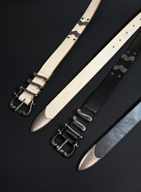 小心袖口 cleanfit雕花复古腰带做旧镀银甩纹波西米亚风金属皮带