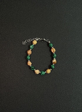 小心袖口「绿野长虹」Vintage中古复古情侣手串小众设计高级手链