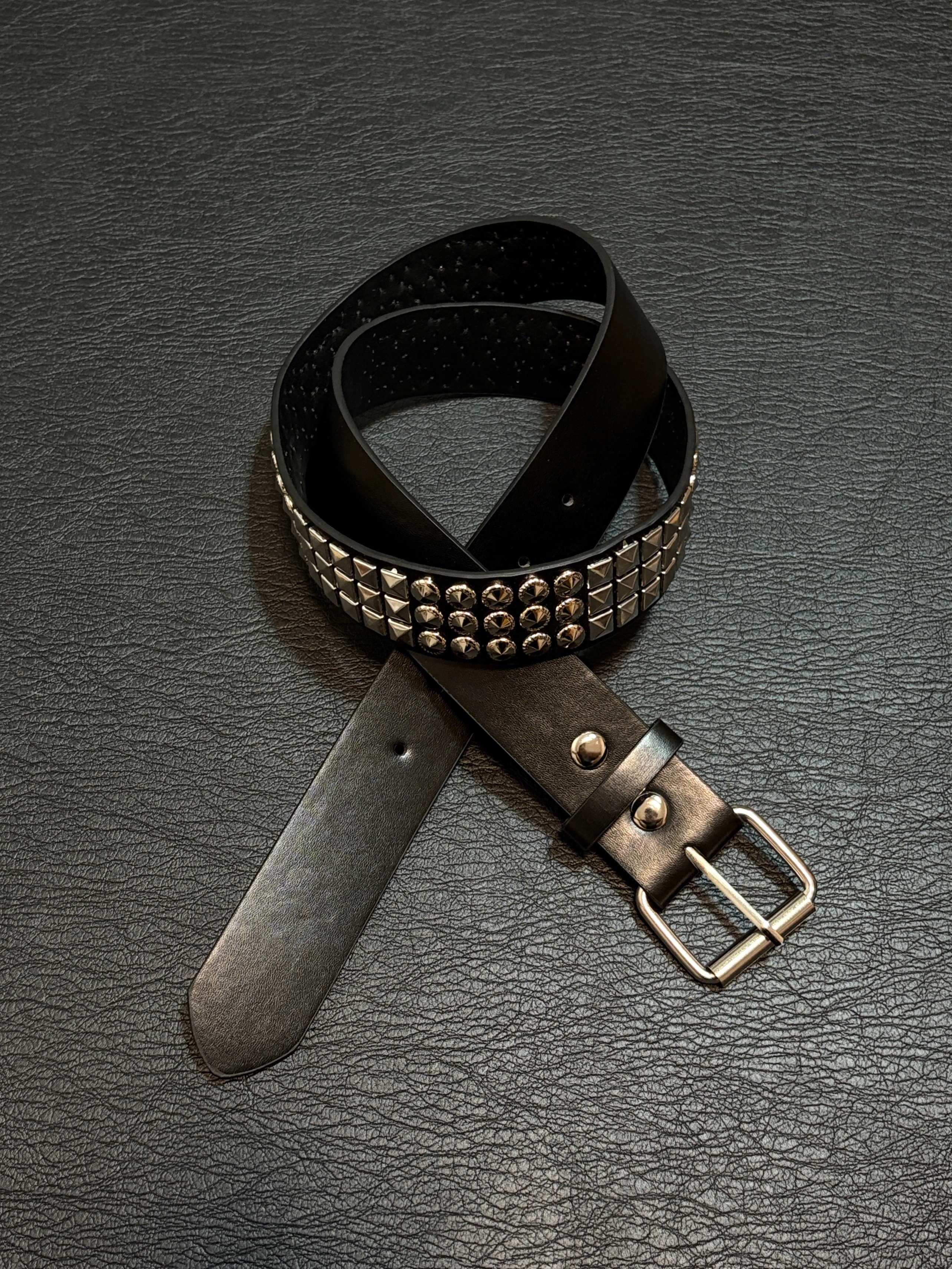 小心袖口 opium原创美式暗黑朋克铆钉皮带小众男女设计感腰带配饰