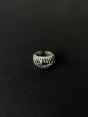 Vintage铁牙齿中古戒指阿克斯风格 小心袖 口 复古金属暗黑小众指环