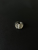 Vintage骸骨骼金属戒指阿克斯风格 小心袖 口 复古活口小众指环配饰