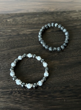 小心袖口 Vintage中古松石手链复古简约小众日常通勤百搭配饰