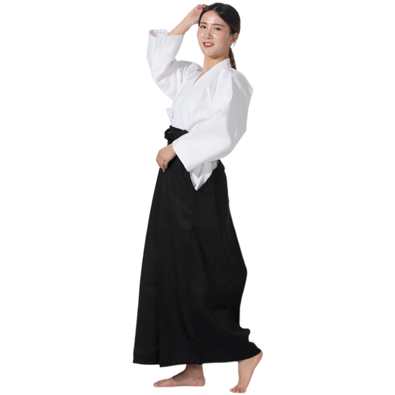 男女cos全棉面料白色纱卡剑道服
