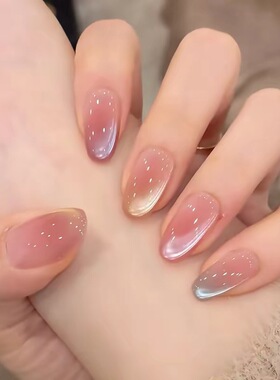 【遇见彩虹】彩虹糖果色手工穿戴甲多巴胺猫眼ins显白温柔美甲贴