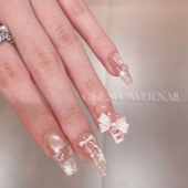 反转巴黎 圣诞雪花手工穿戴甲甜美蝴蝶结温柔猫眼爱心碎钻美甲