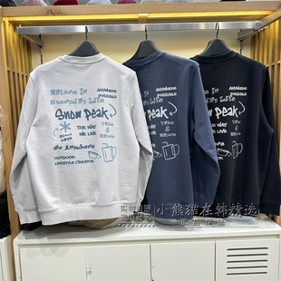 Snowpeak雪峰正品26春款卡通字母水杯男款休闲圆领卫衣S26SMFHT52
