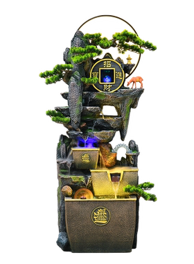 循环流水新中式风喷泉摆件雾化