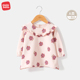 打底衫 婴儿T恤春秋季 女1一3岁棉宽松领衣服长袖 小公主宝宝上衣