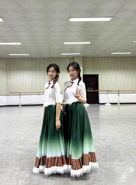 藏族舞蹈演出服装半身长裙