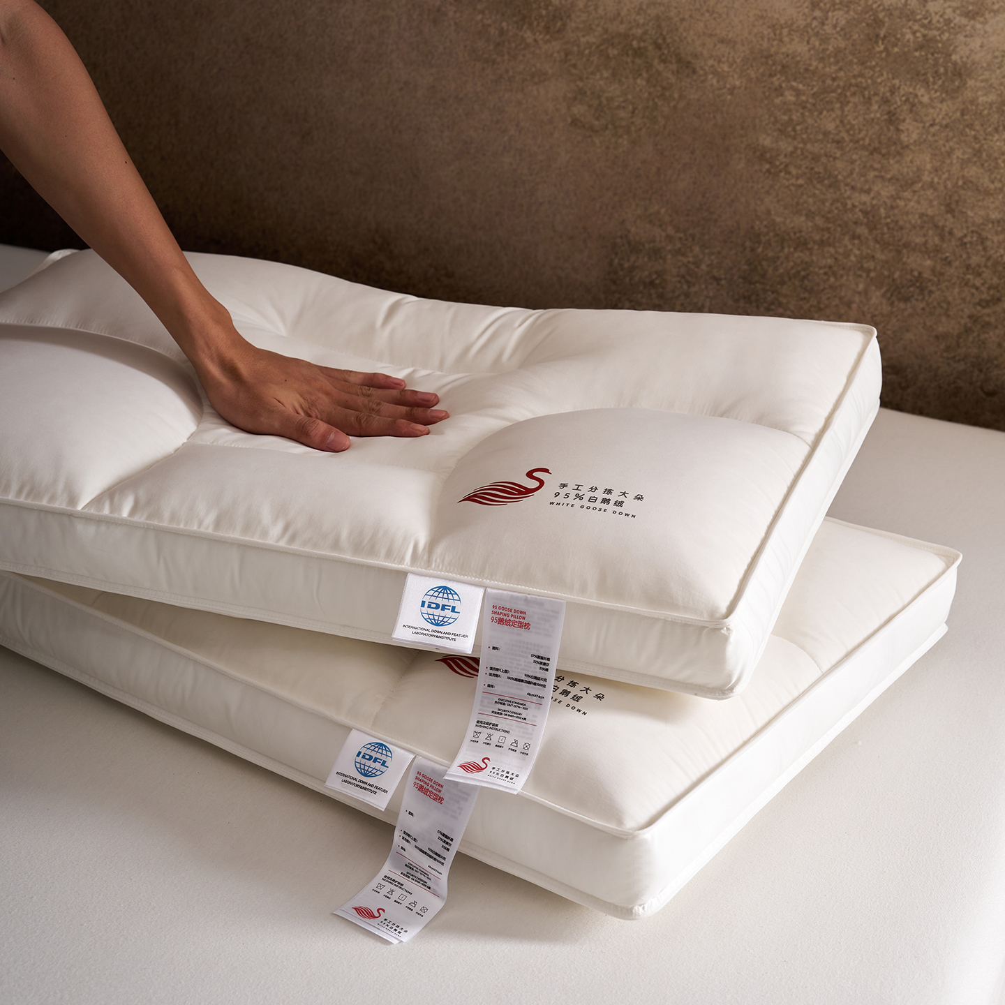 五星级酒店颈椎专用羽绒枕95白鹅绒枕头枕芯护颈椎助睡眠家用一对