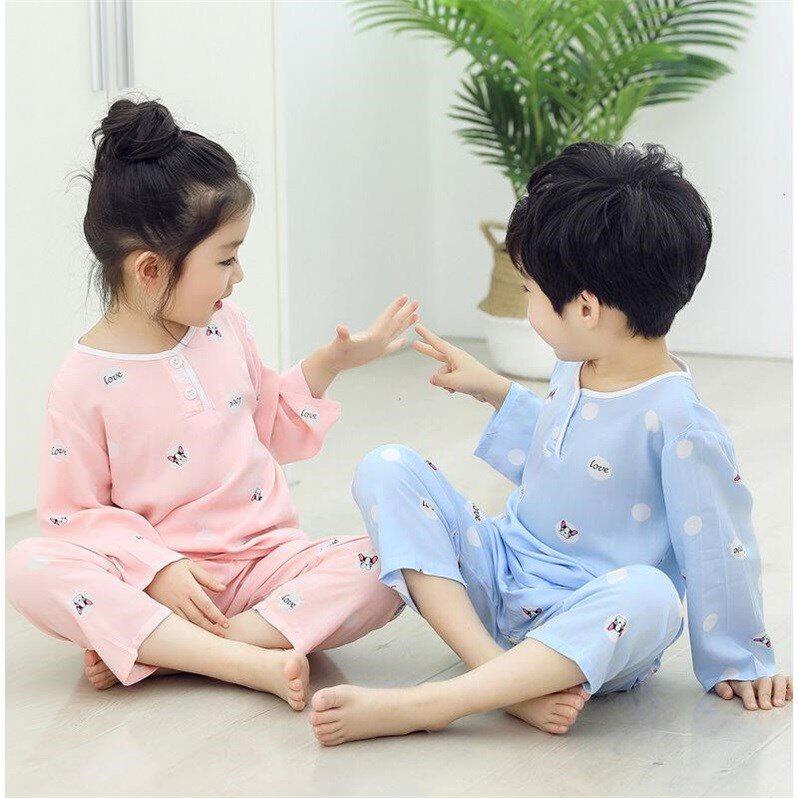 儿童睡衣女童男童宝宝公主春秋绵绸长袖夏季薄款中大童小孩家居服|ruв категории Детская одежда, детей дома, одежду, одежду дома купальник - от Buy2taobao.com для оказания профессиональной услуги покупки агента Taobao