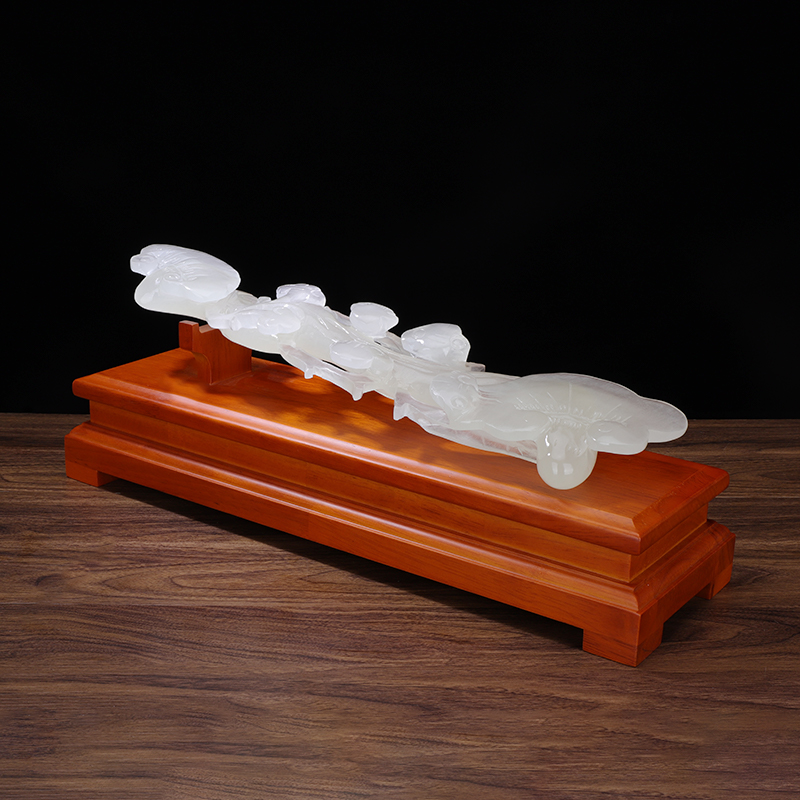 玉如意摆件玉石 家居客厅电视柜装饰收藏品摆设 结婚乔迁新居礼品