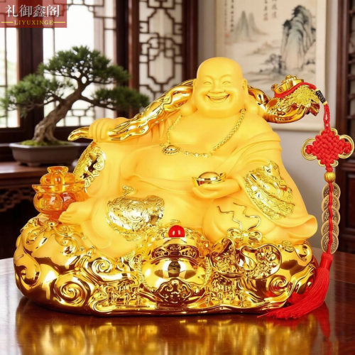 弥勒佛摆件如意招财笑佛像供奉