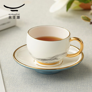 杯子礼盒套装 陶瓷茶杯碟 先生瓷千里江山2头咖啡杯碟 永丰源
