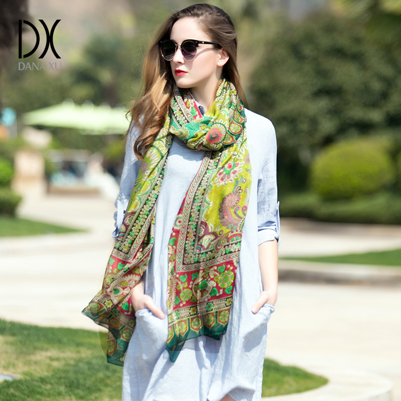 锦瑟春风晚会气质大尺寸老师云南旅游包头夏季桑蚕丝女披肩婚礼