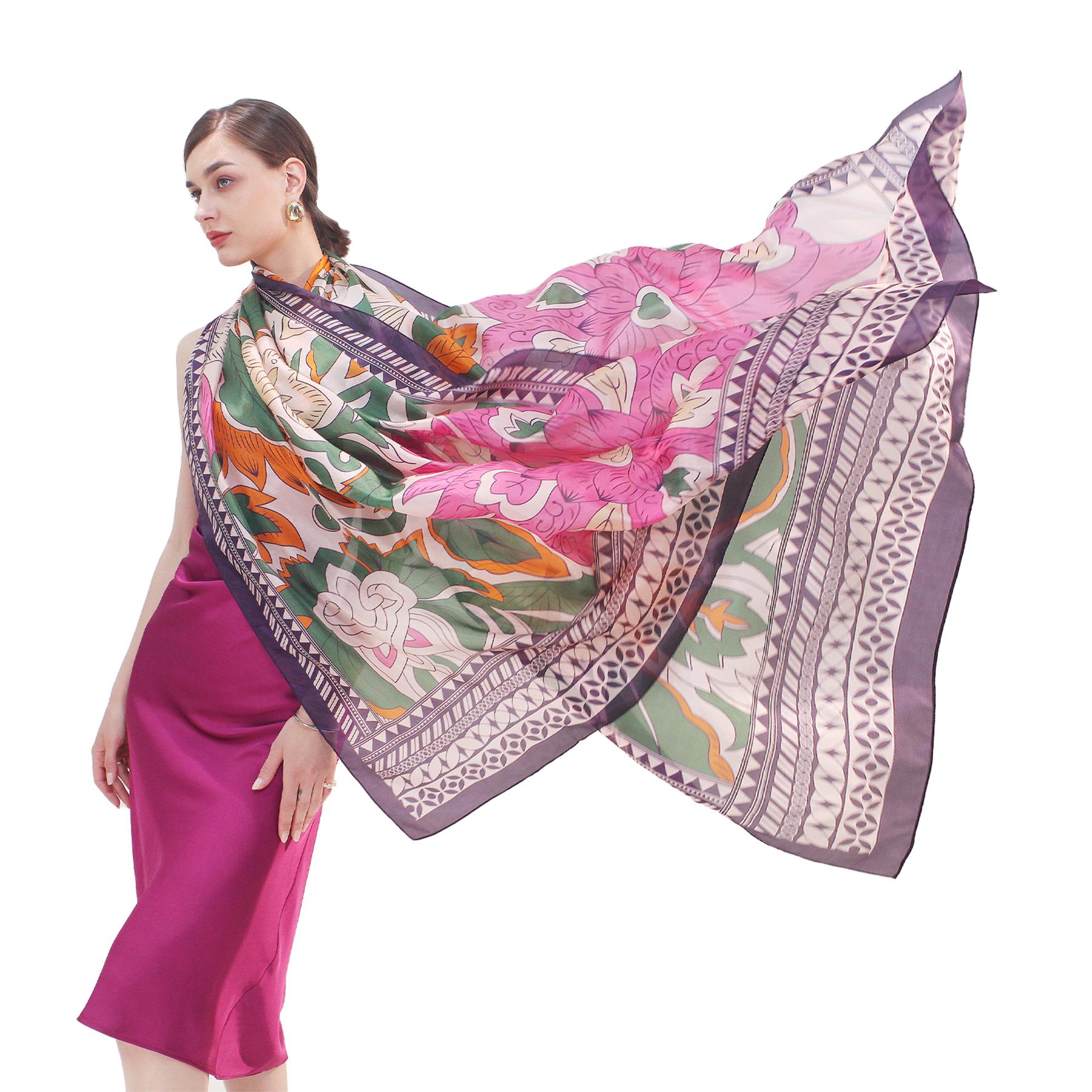 拆须保暖印花2024秋冬大方巾时尚