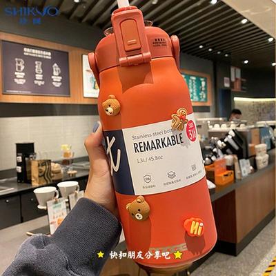 保温杯大号大容量2000ml女士高颜值便携大肚杯子316吸管水杯水壶