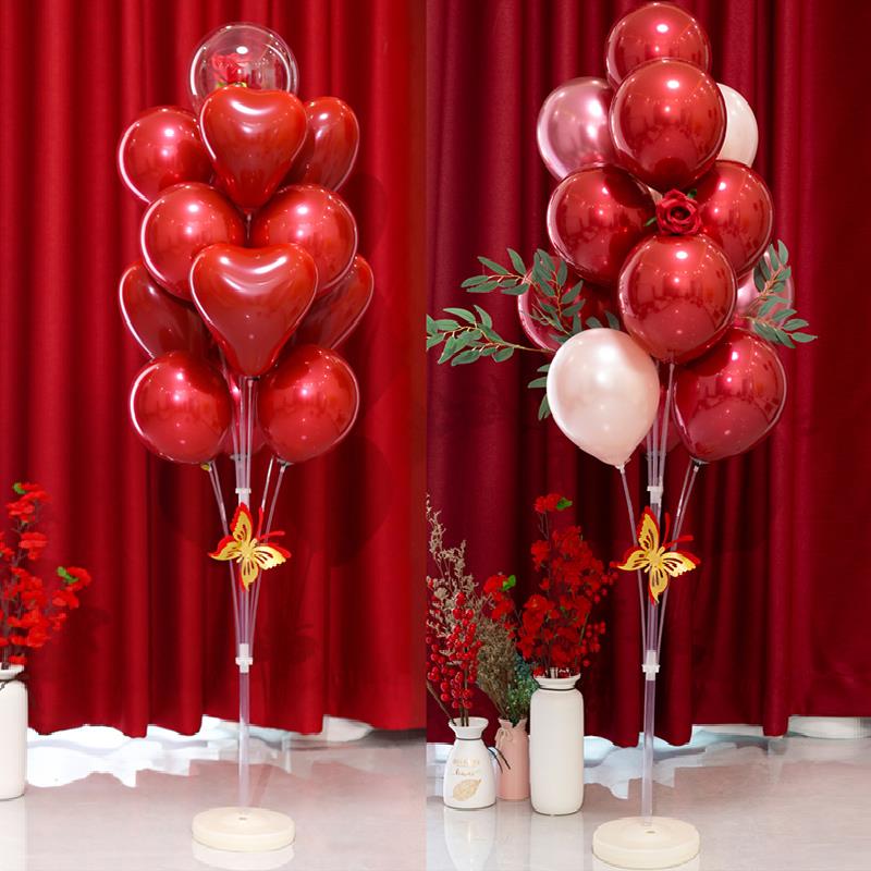 地飘气球支架立柱结婚布置装饰店庆派对订婚客厅桌飘路引场景布置