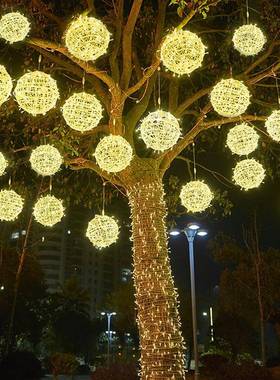led藤球灯节日圆球挂灯户外街道工程亮化防水装饰灯挂树上的彩灯