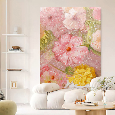 SYMT.ART手绘油画《花非花》后现代玄关抽象客厅装饰画挂画肌理画