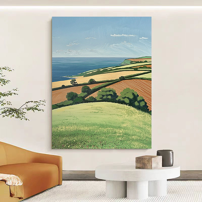 SYMT.ART手绘油画《琼岛春云》奶油风玄关客厅抽象肌理餐厅挂画