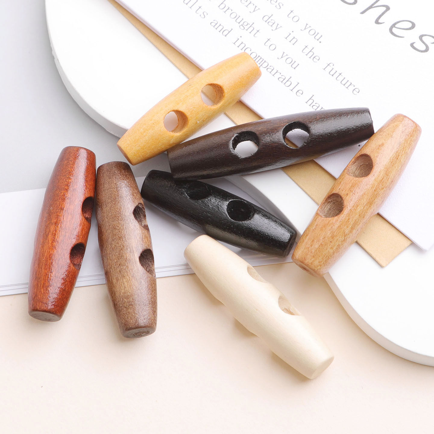 木质牛角扣子手工DIY毛衣大衣外套纽扣材料包多色