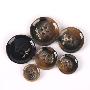 高档西服纽扣扣子男士 哑光黑色大衣风衣外套树脂扣子圆形纽扣 女装