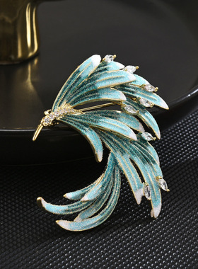 2022年新款中国风珐琅渐变凤凰胸针奢华高档动物胸花别针大衣配饰