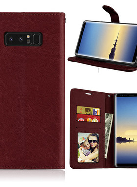 适用原装三星Note8/9钱包软胶插卡Note10+Pro手机壳翻盖保护皮套