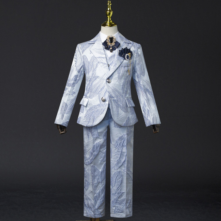 男童西装套装儿童礼服男走秀潮服花童小西服主持人男孩钢琴演出服