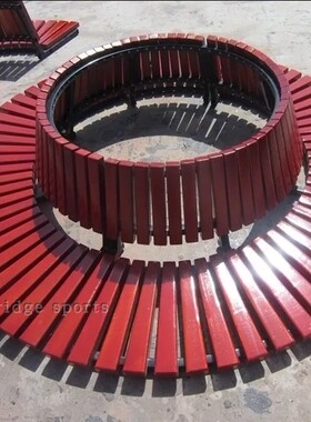 户外围树椅公共设施工厂店公园广场休闲椅实木圆形坐凳尺寸定做价