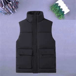 棉马甲工作服男女活动户外套羽绒棉加厚保暖防风立领坎肩纯色马夹