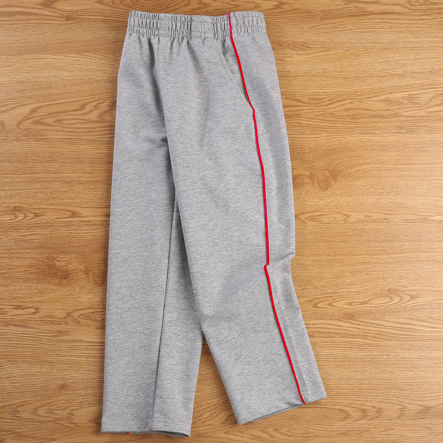 儿童校服裤子灰色直筒春秋款红一道杠深蓝女童男童运动裤小孩长裤