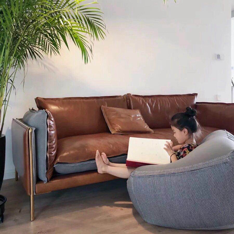 Industrial wind North Europe loft Retro Small apartment Oil Wax genuine leather science and technology American country sofain the Residential furniture , Sofa , Fabric Sofa  category - from Buy2taobao.com to provide professional Taobao agent buy service