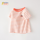 T恤衫 夏季 薄款 A类小童男女宝宝短袖 条纹婴儿幼儿童夏装 上衣服帅气