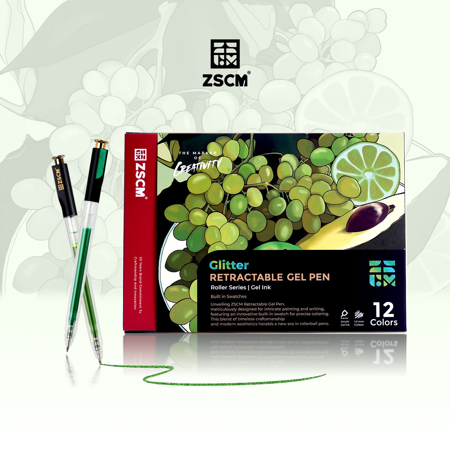 至尚创美按动闪光中性笔彩色爆闪笔高端艺术创作DIY高颜值高档礼盒学生毕业季送礼手账贺卡美术绘画笔