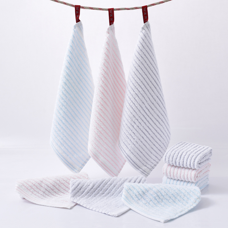 幼儿园彩条大方巾纯棉毛巾