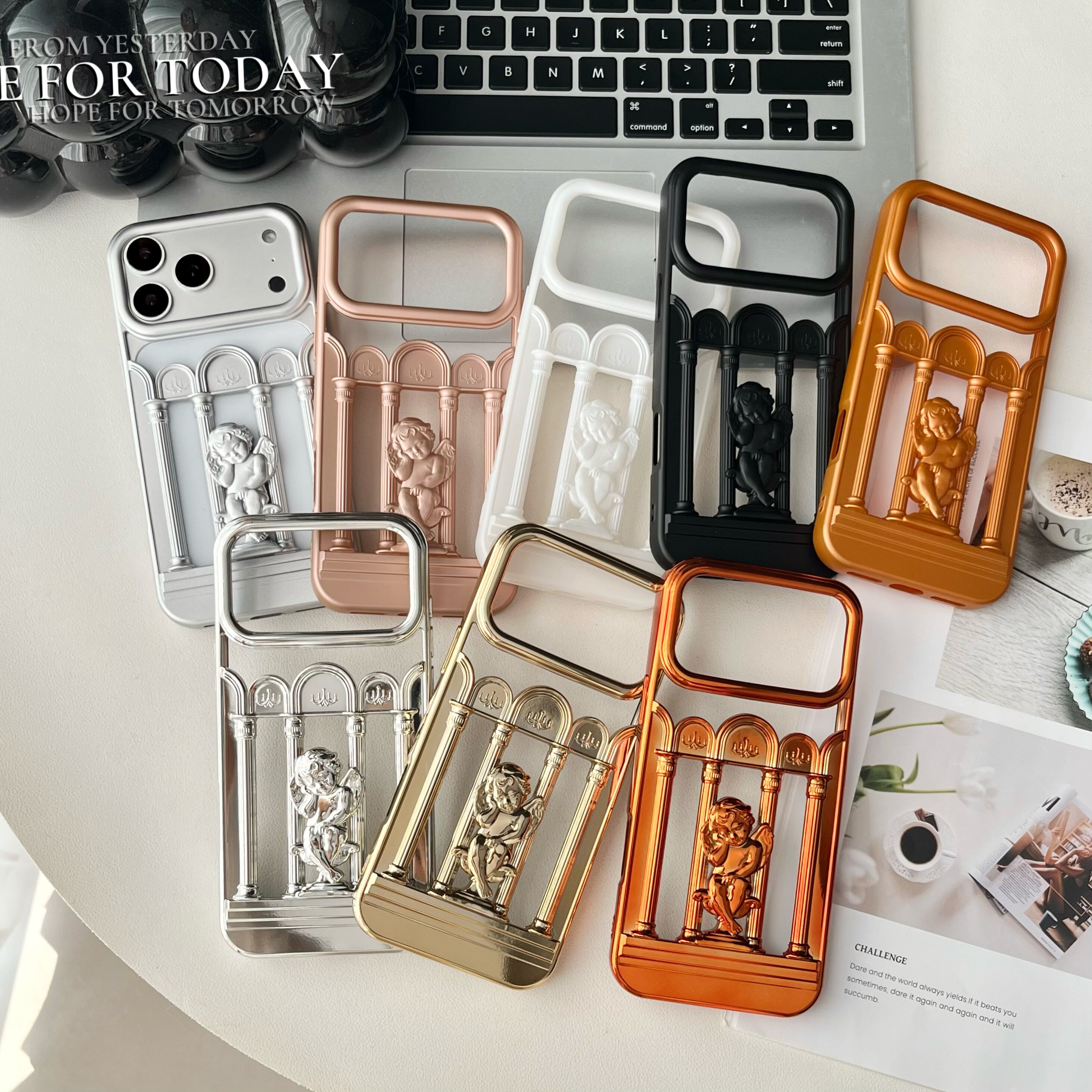 高级感哑光镂空散热壳适用iPhone17promax手机壳16pro全包软壳电镀15/14/13欧美风17pro罗马柱小