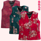 妈妈春装 外套中老年女春秋奶奶花色马甲背心坎肩内外穿 单马夹薄款
