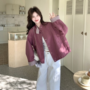 新款出货中 树莓韩系粉牛仔短外套 2C189-2609-155-K248图片