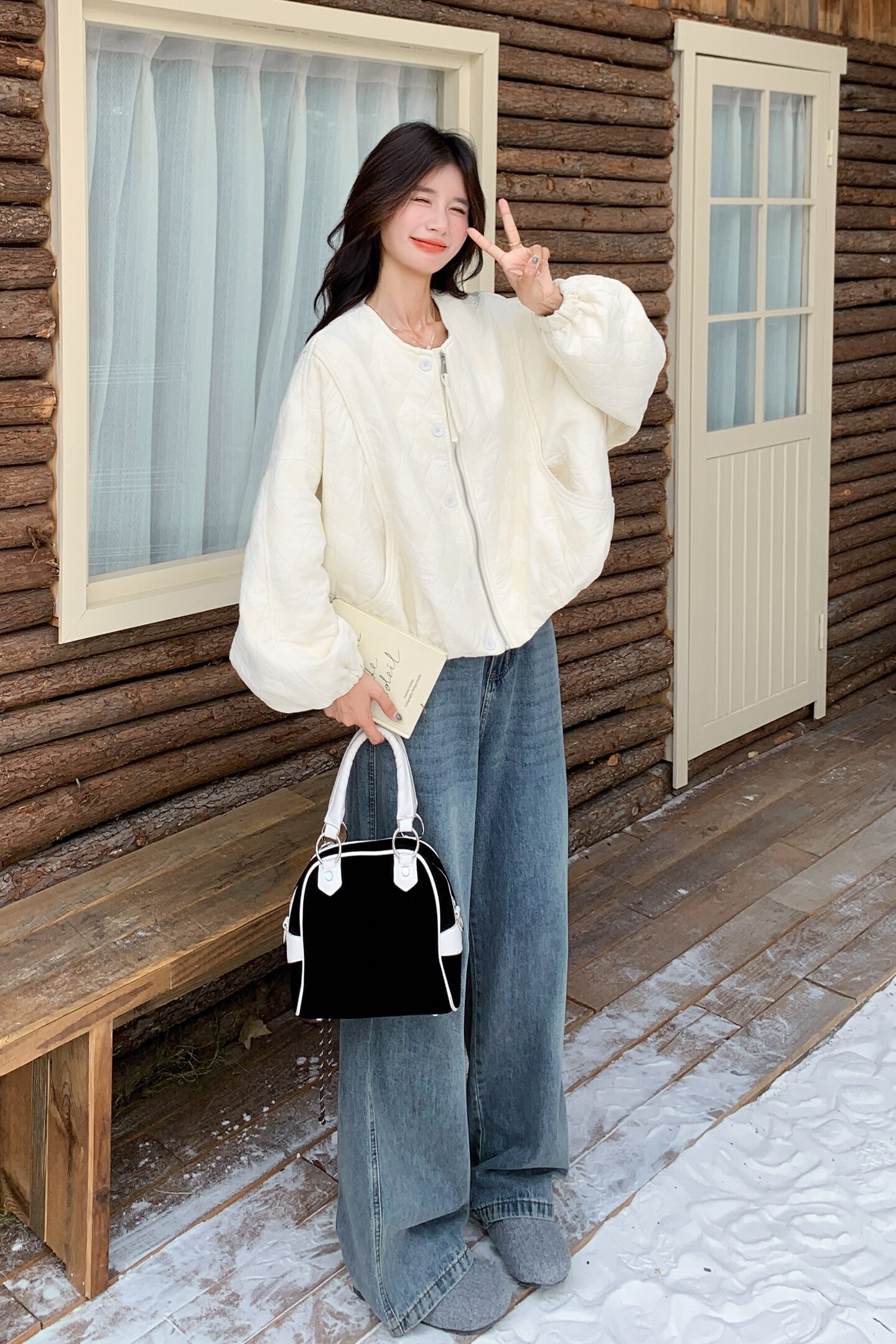 现货数据好独特休闲米色棒球服短夹克外套2C189-8328-P155-K238,女装短外套,2C189